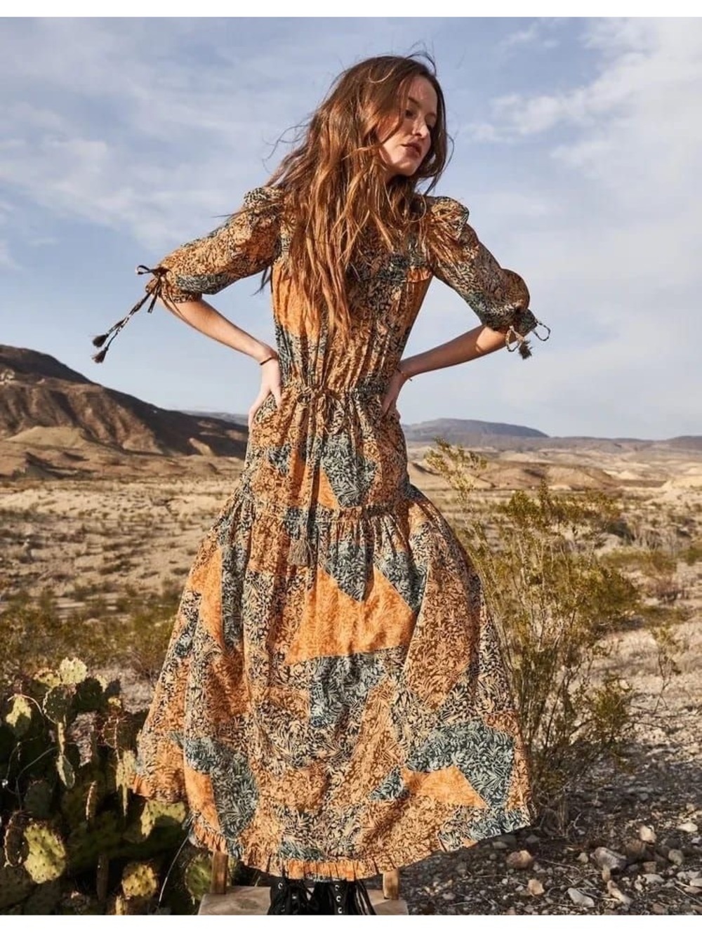 Hunter Bell Maxi Dress Fall floral boho NWOT